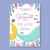 Plantable Mermaid Birthday Party Invitation Card